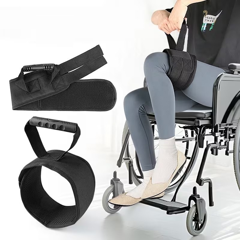 Leg Elevation Belt with Foot Loop and Hand Grip